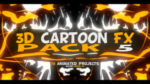 پروژه Cinema 4D تعداد 5 افکت کارتونی 3D Cartoon FX Pack