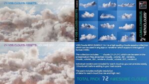 مجموعه ابرهای حجمی VDB Clouds Mega Bundle 3 in 1