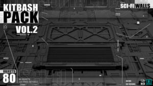 مجموعه مدل سه بعدی دیوار صنعتی Sci-Fi Walls Kitbash Pack Vol 2