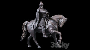 مدل سه بعدی جنگجو اسب سوار Monument to Dolgoruky