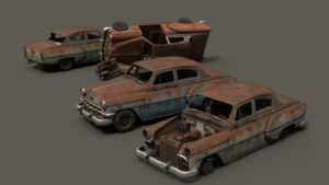 مدل سه بعدی ماشین زنگ زده قدیمی Old Rusty Car