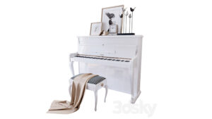 مدل سه بعدی پیانو و صندلی Piano Weinbach