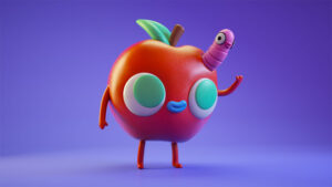 پروژه سینمافوردی کاراکتر سیب اسباب بازی Apple Vinyl Toy