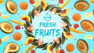 پروژه افترافکت نمایش لوگو سریع با انواع میوه Fruits Logo