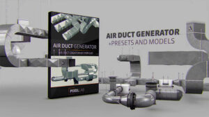 پلاگین  Air Duct Generator برای Cinema 4D برای ساخت سیستم مجرای هوا