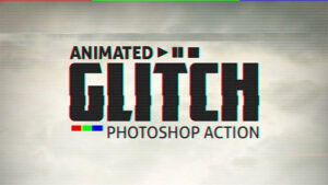 اکشن فتوشاپ انیمیشن قطعی دیجیتال Animated Glitch