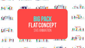 پروژه افترافکت مجموعه موشن گرافیک فلت Big Pack of Flat Concepts