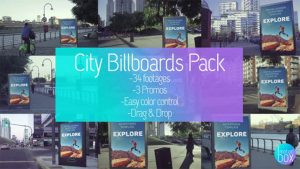 پروژه افترافکت موکاپ بیلبورد شهر Billboards City Mockup Pack
