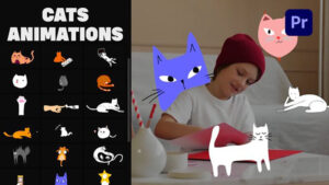 پروژه پریمیر مجموعه انیمیشن کارتونی گربه Cartoon Cats Animations
