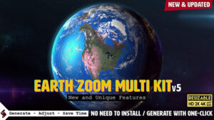 پروژه افترافکت جعبه ابزار زوم روی زمین Earth Zoom Multi Kit