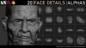 مجموعه تصاویر آلفا جزییات صورت Face Details Alphas