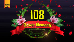 پروژه افترافکت انیمیشن اجزای گل Flower Elements
