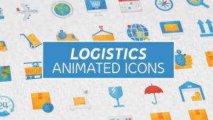 پروژه افترافکت مجموعه انیمیشن آیکون حمل و نقل Logistics & Transportation Animated Icons