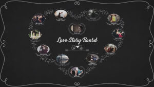 پروژه افترافکت نمایش داستان عاشقانه Love Story Board