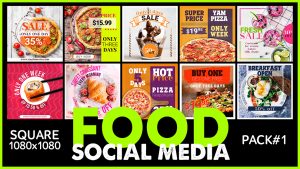 پروژه افترافکت مجموعه پست شبکه اجتماعی برای غذا Social Media Food