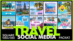 پروژه افترافکت پست شبکه اجتماعی گردشگری Social Media Promo Travel