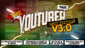 پروژه افترافکت ضروریات ویدیوی یوتیوب کمیک The YouTuber Pack Comic Edition