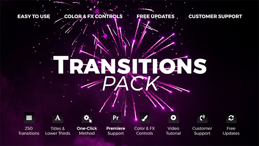 پروژه افترافکت ۲۵۰ ترانزیشن ویدیویی Transitions V4 1 افکت ۲۴