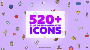 پروژه افترافکت مجموعه انیمیشن وکتور Vector Animated Icons