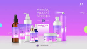 پروژه افترافکت موکاپ محصولات زیبایی Animated Mockups Cosmetics