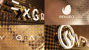 پروژه افترافکت نمایش لوگو طلایی Black & White Gold Logo Opener