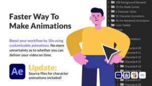 پروژه افترافکت مجموعه انیمیشن کاراکتر Character Animation Pack