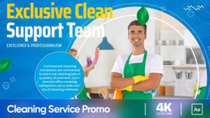 پروژه افترافکت تیزر تبلیغاتی خدمات نظافت Cleaning Service Promo