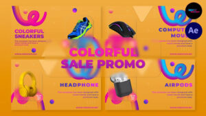 پروژه افترافکت تیزر تبلیغاتی فروش ویژه Colorful Sale Promo