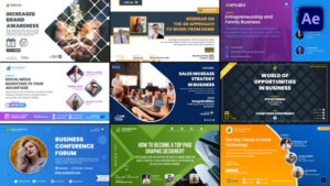 پروژه افترافکت مجموعه پوستر تبلیغاتی کنفرانس Conference Posters Banners