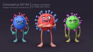 پروژه افترافکت انیمیشن کاراکتر ویروس کرونا Coronavirus Character