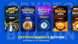 پروژه افترافکت مجموعه استوری بیت کوین Cryptocurrency Bitcoin Stories Pack