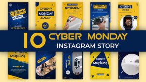 پروژه افترافکت مجموعه استوری اینستاگرام فروش ویژه Cyber Monday Instagram Stories