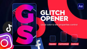 پروژه افترافکت افتتاحیه با افکت گلیچ Instagram Dynamic Glitch Opener