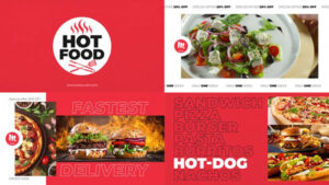 پروژه افترافکت تیزر تبلیغاتی فست فود Fast Food Intro
