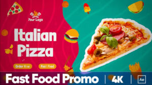 پروژه افترافکت تیزر تبلیغاتی فست فود Fast Food Promo