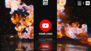 پروژه افترافکت نمایش لوگو با آتش Fire Glitch Reverse Logo