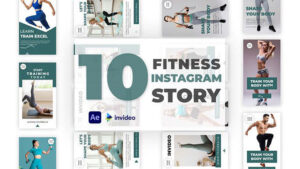 پروژه افترافکت مجموعه استوری اینستاگرام بدنسازی Fitness Instagram Story Pack