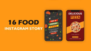 پروژه افترافکت مجموعه استوری اینستاگرام Food Instagram Story Pack
