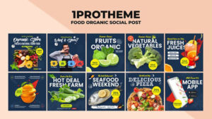 پروژه افترافکت پست اینستاگرام غذا ارگانیک Food Organic Instagram Post v10