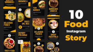 پروژه افترافکت مجموعه استوری غذا Food Promo Stories
