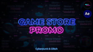 پروژه رایگان تیزر تبلیغاتی فروشگاه گیم در افترافکت  Game Stor Promo