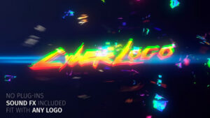 پروژه افترافکت نمایش لوگو افکت گلیچ Glitch Cyber Logo
