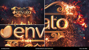 پروژه افترافکت نمایش لوگو ذرات طلایی Gold Particles Logo Intro
