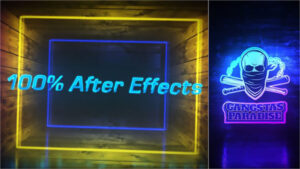 پروژه افترافکت نمایش لوگو گرانج Grunge Neon Intro