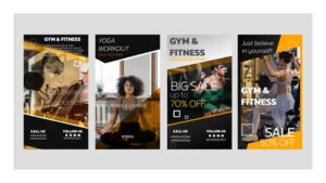 پروژه افترافکت مجموعه استوری اینستاگرام بدنسازی Gym and Fitness Instagram Stories