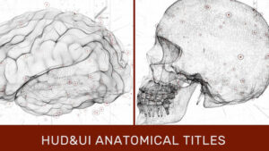 پروژه افترافکت نمایش عناوین با اجزای آناتومی بدن HUD UI Anatomical Titles