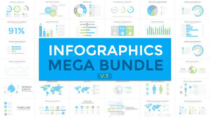 پروژه افترافکت مجموعه اینفوگرافیک Infographics Mega Bundle