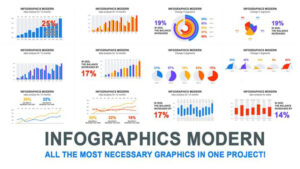 پروژه افترافکت مجموعه اینفوگرافیک مدرن Infographics Modern