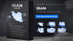 پروژه افترافکت مجموعه انیمیشن نقشه ایران Iran Map Kit