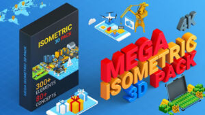 پروژه افترافکت تیزر تبلیغاتی ایزومتریک Isometric Mega Pack